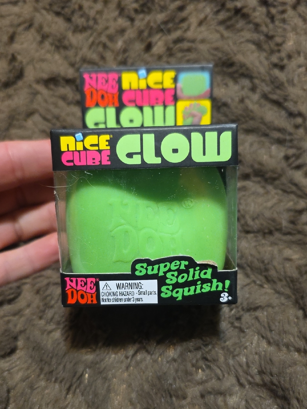 NeeDoh Nice Cube Glow Super Solid Squish - Green